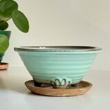 Vintage ceramic tripod pot and saucer