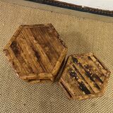 Pair of small side tables / Rattan sofa ends
