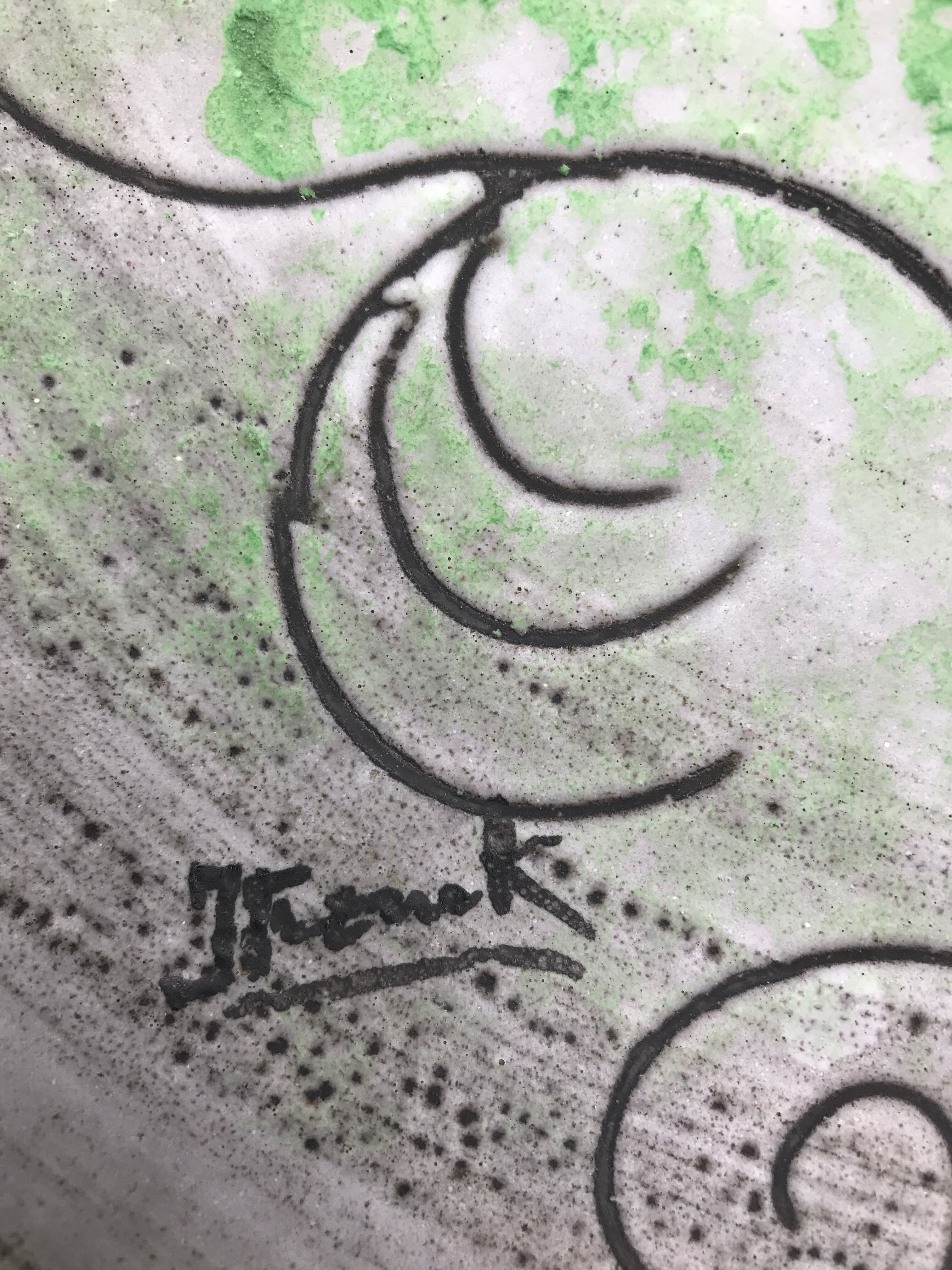 Old ceramic dish Valauris. Butterfly dish.