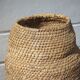 Large old basket, burgundy straw and bramble, woven basket