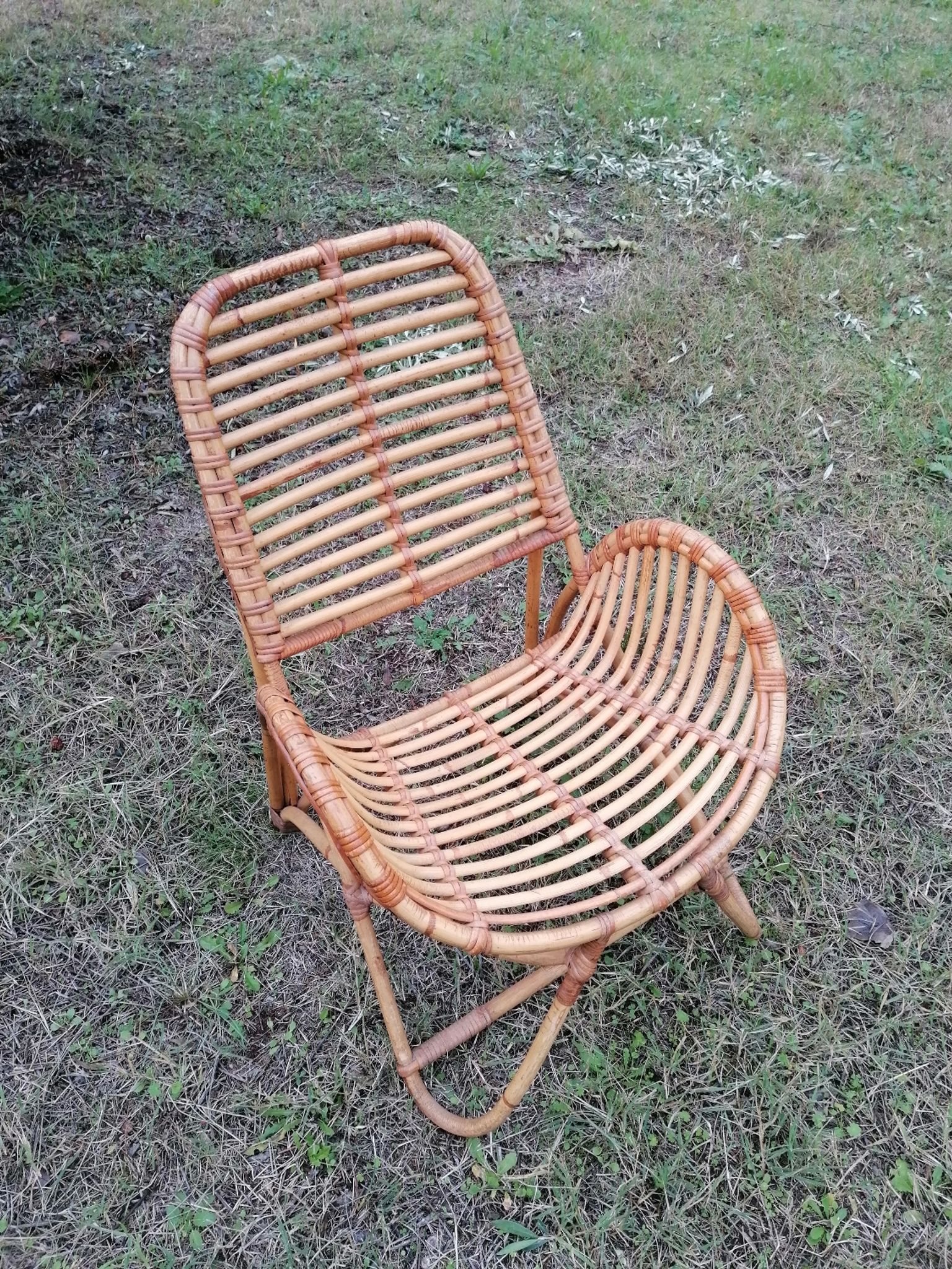 Vintage rattan armchair by Dirk Van Sliedregt for Rohe Noordwolde.