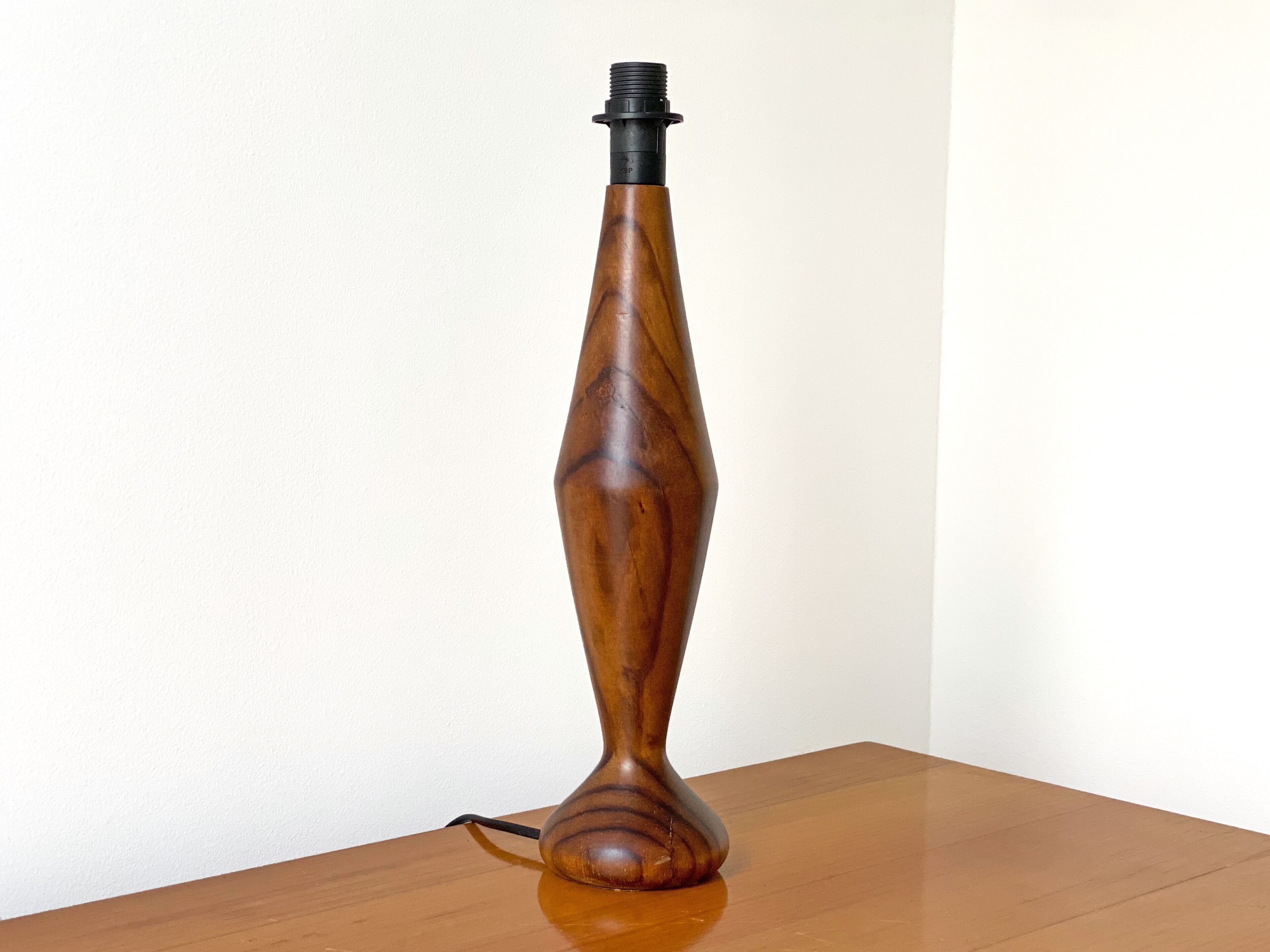 Mid Century wooden table lamp base teak & rosewood
