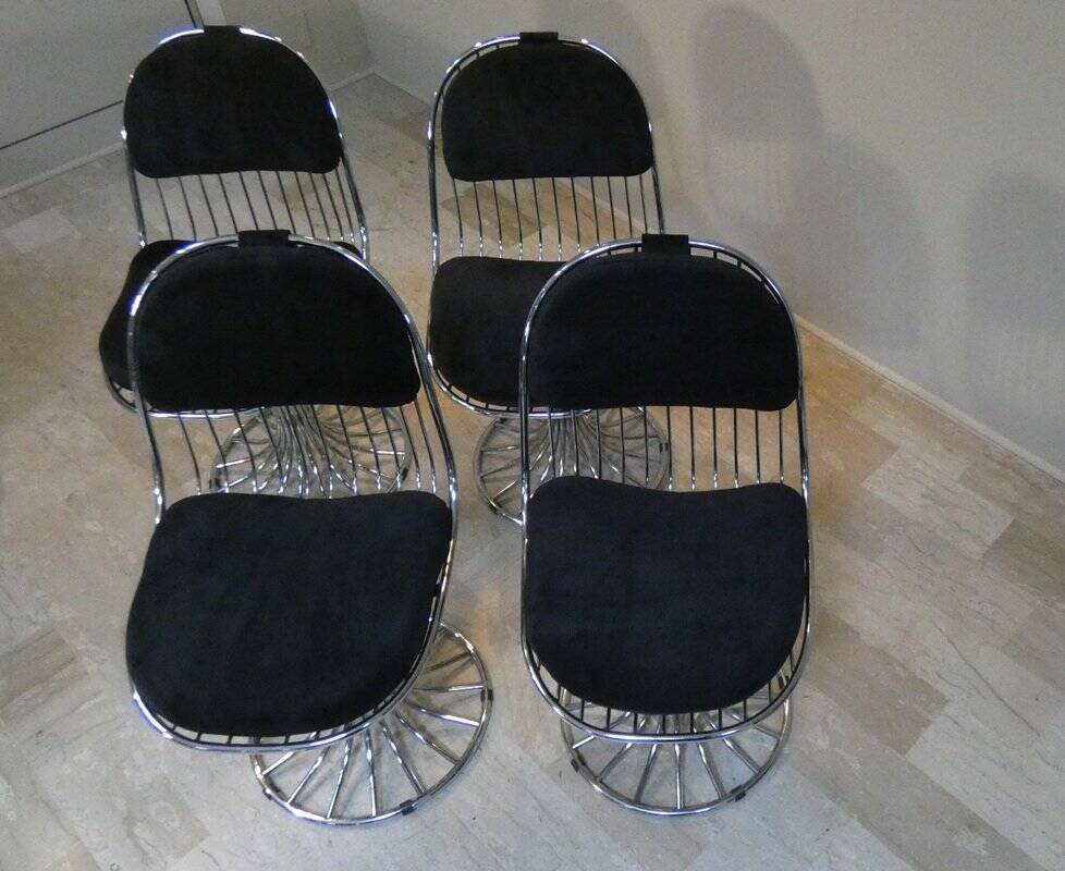 Margot chairs and Tulip dining table by Gastone Rinaldi for Rima, Italy, 1968, set of 5.