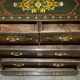 Antique Swedish commode hand-painted, two drawers out of three.