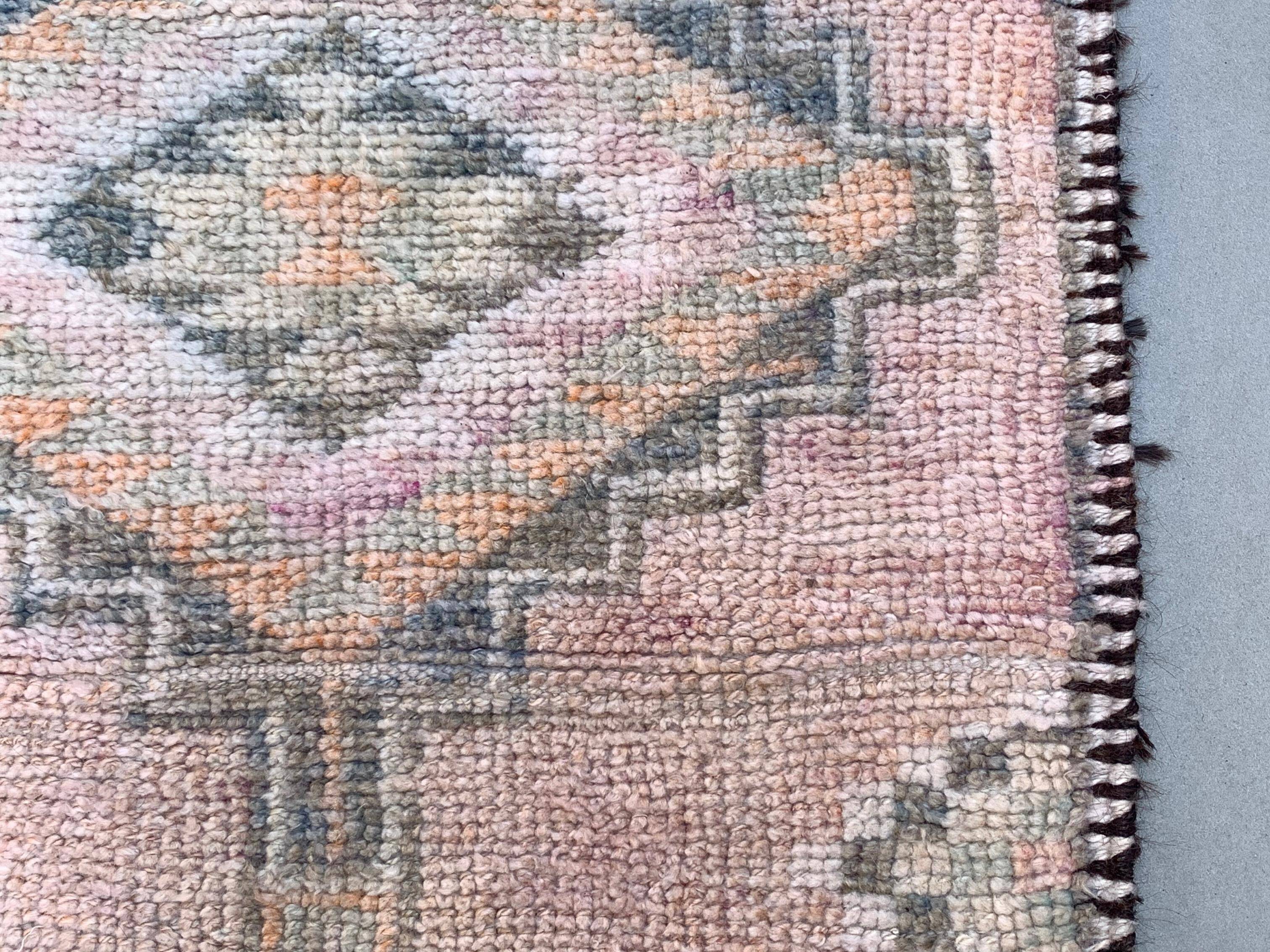 Vintage Turkish  Tribal Runner 460x83 cm veg dye wool rug tribal, handmade