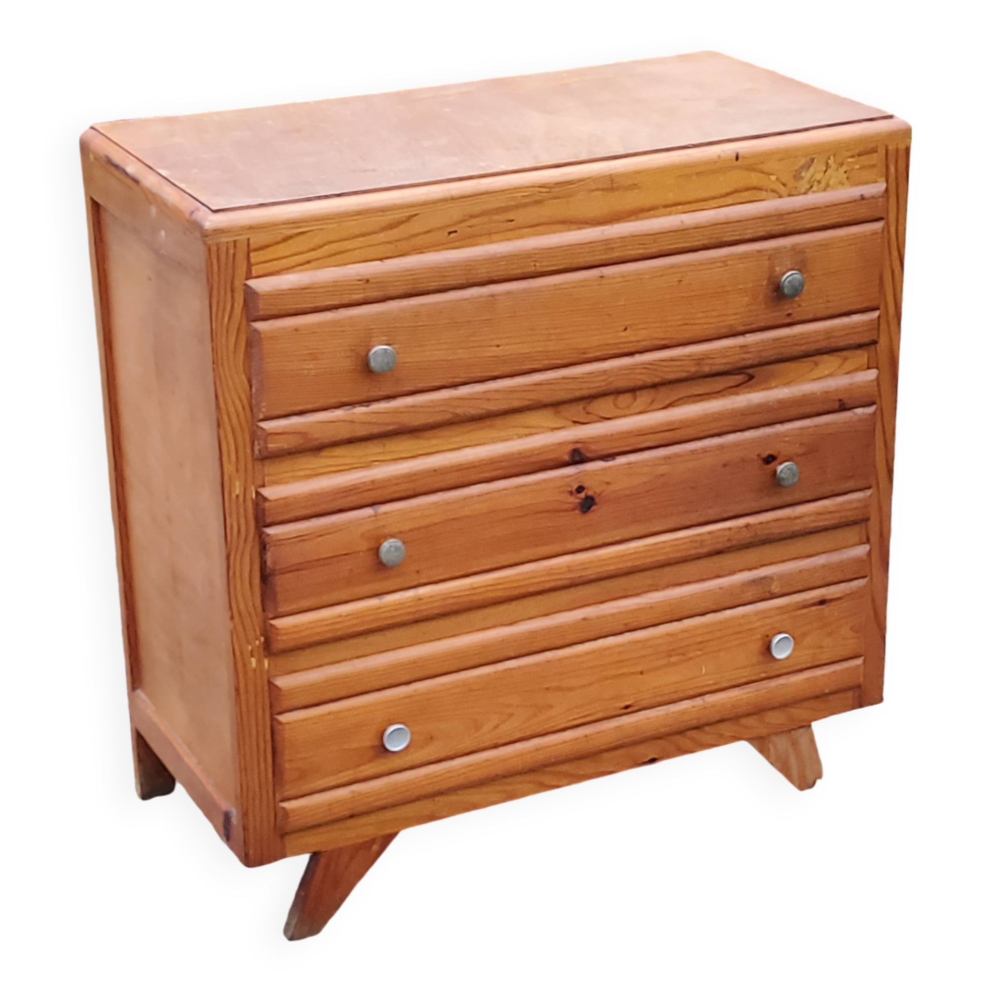 Vintage chest of drawers from the 50s with compass feet and 3 drawers