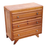 Commode vintage des années 50 pieds compas 3 tiroirs