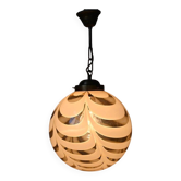 Suspension globe verre de Murano soufflé marbré laiton années 70