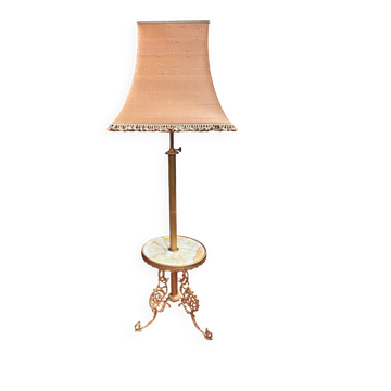 Floor lamp with telescopic base. Bronze, onyx.