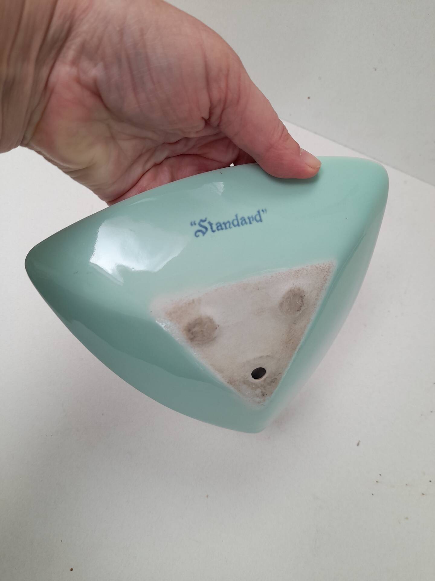 Beautiful turquoise ashtray from the 1950s.