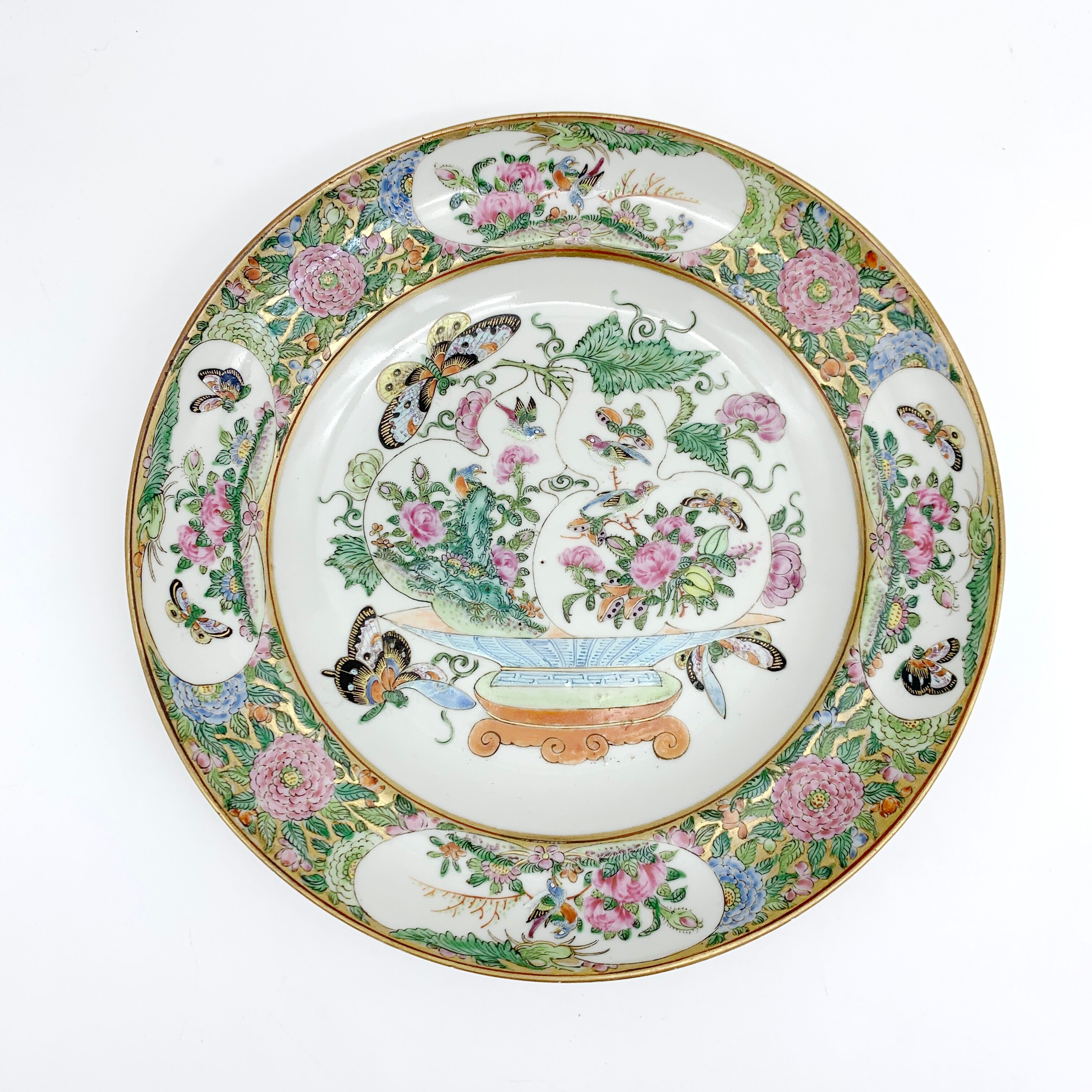 Chinese porcelain plate Canton Pink family XIX