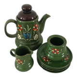 Set with coffee maker sugar milk pot and vintage Winterling plates
