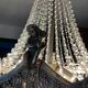 Old hot air balloon chandelier with crystal and bronze tassels