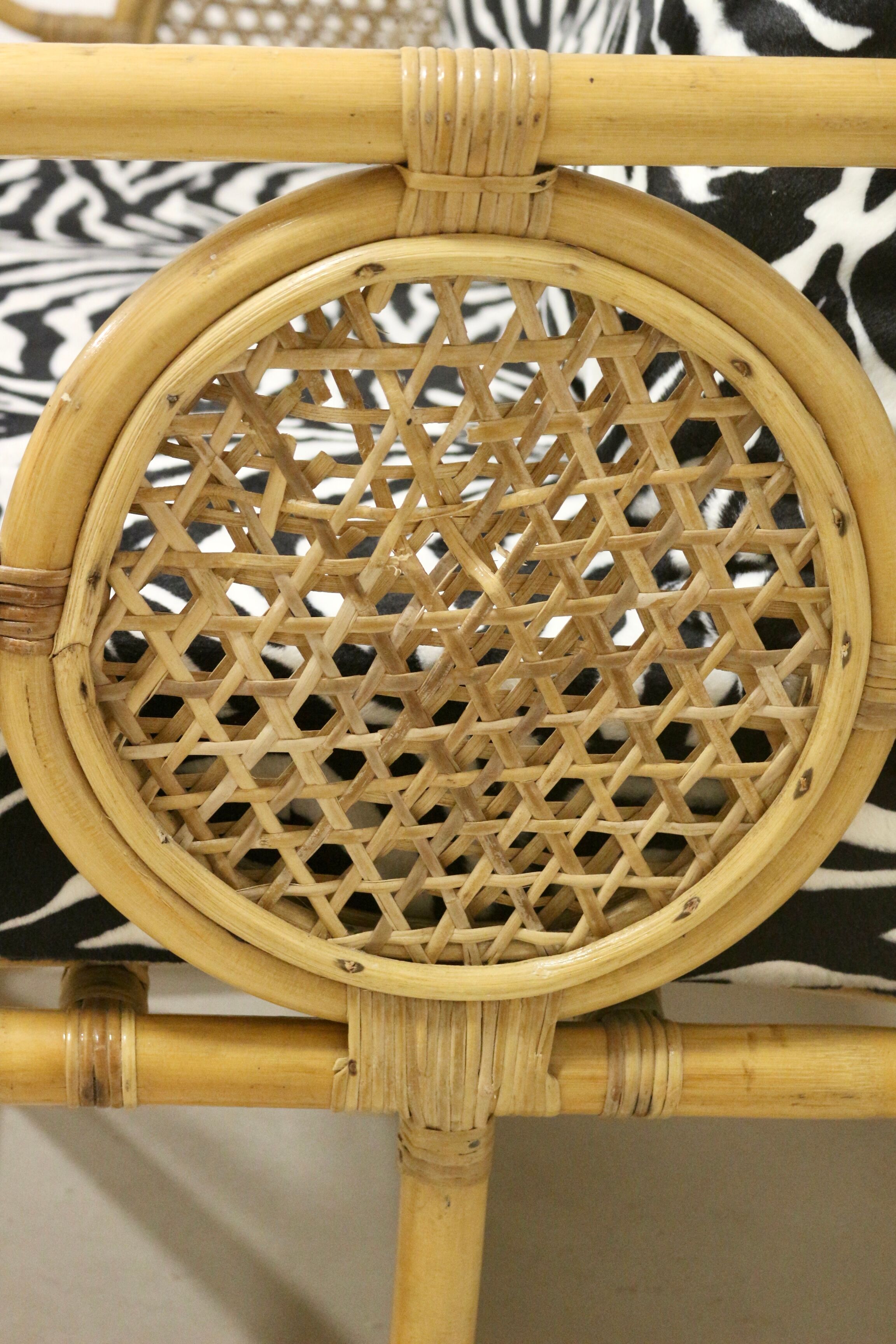 Vintage rattan sofa 2 places year 60