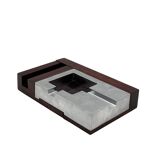 Cendrier en acajou moderne du milieu du siècle, Alfred Dunhill, Italie, années 1970