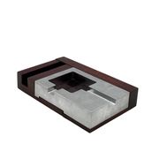 Mid-century modern mahogany ashtray, Alfred Dunhill Italy 1970s