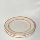 set of 6 Digoin Sarreguemines flat plates with red and yellow edging 1960