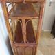 Retro-modernist - Sideboard-bookcase-2 doors-wood-rattan-cane-1960s