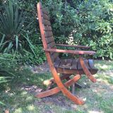Vintage wooden herlag folding armchair