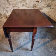 Table à abattants anglaise ancienne en acajou, fin XIXe siècle