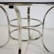 Midcentury Chrome and Glass Dining Table, Italy 1970s