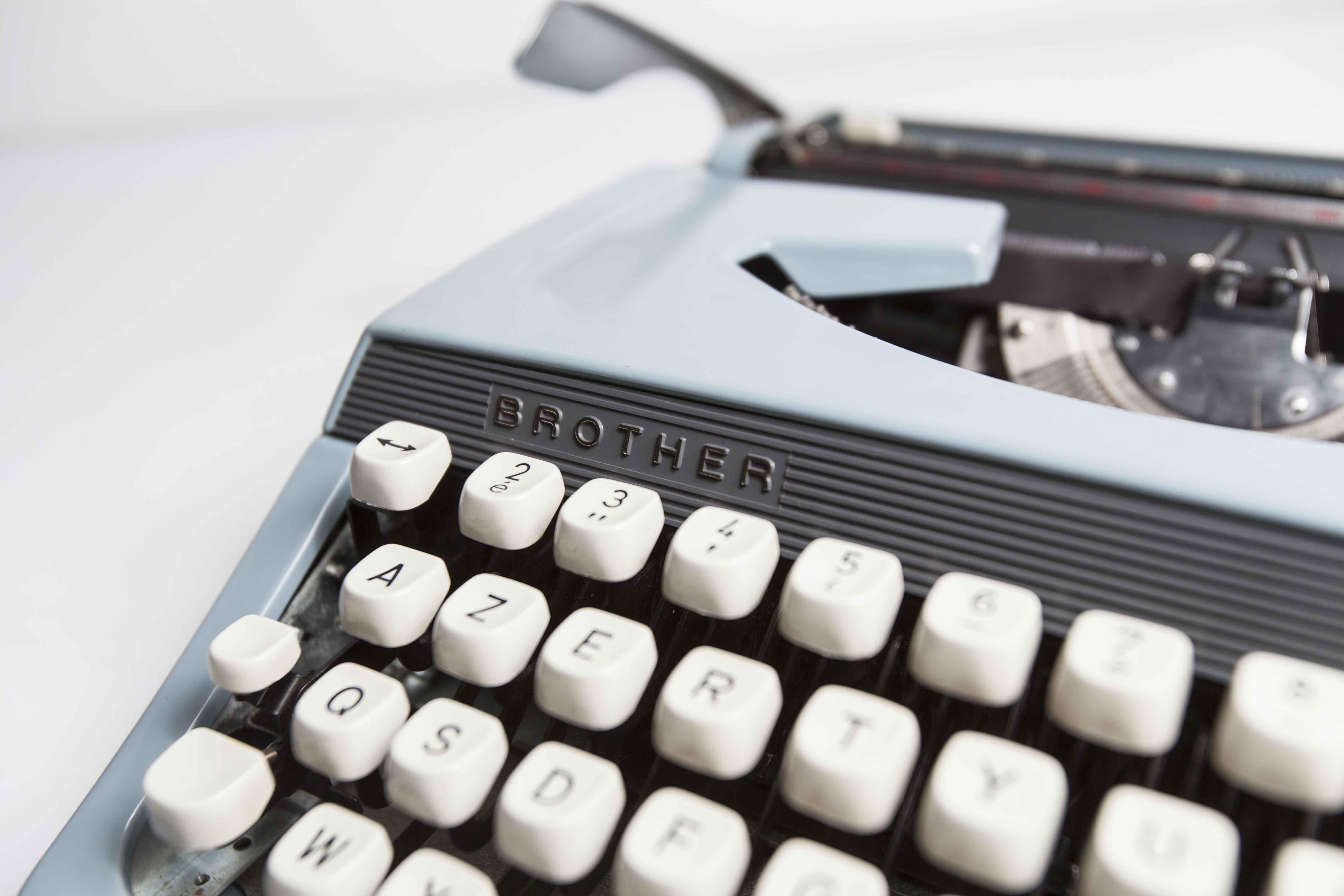 Sky Blue Brother Typewriter from 1980