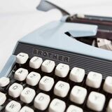 Sky Blue Brother Typewriter from 1980