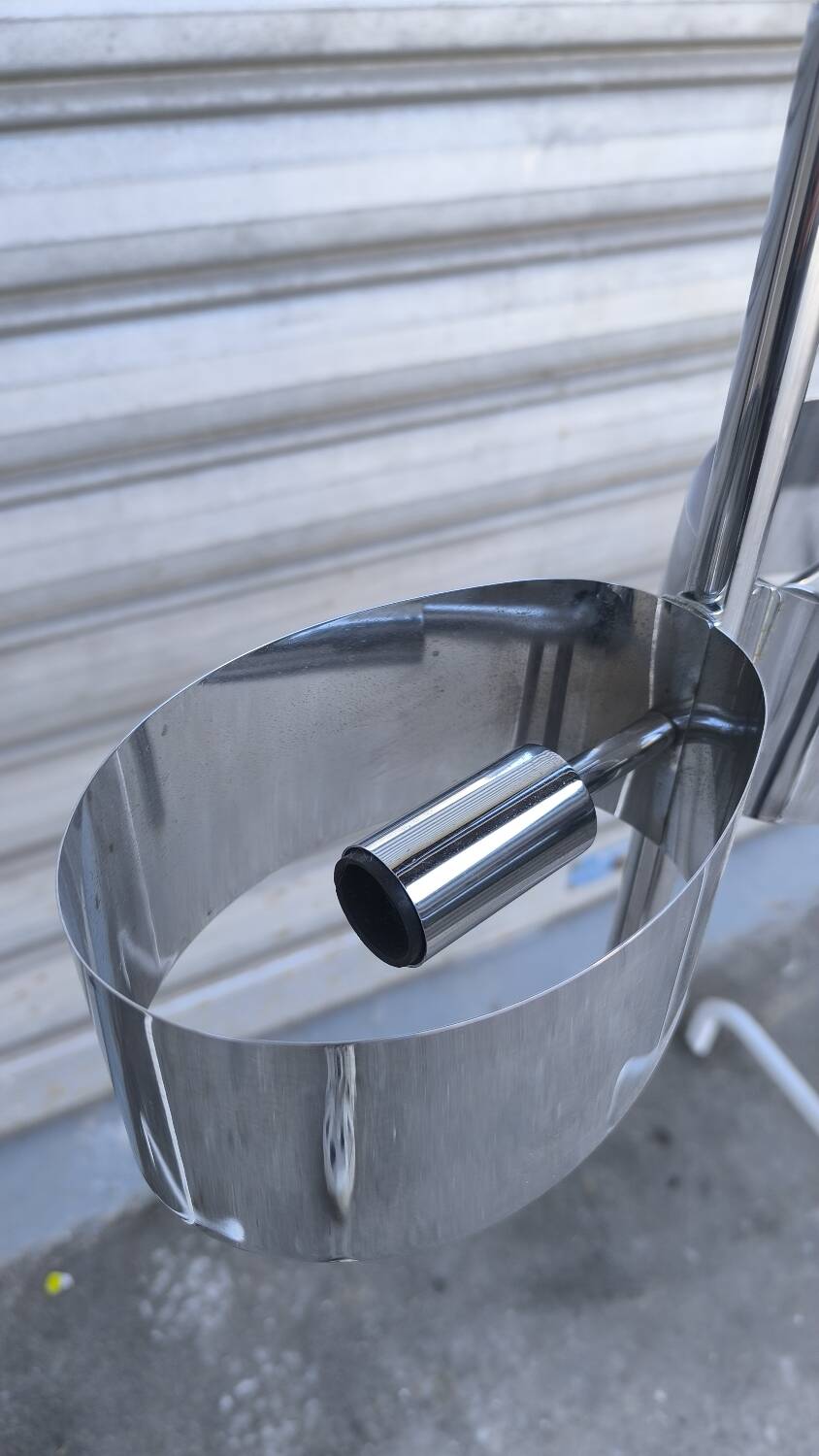 Space age chrome metal pendant light 1970