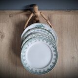 Set of 4 mismatched green plates