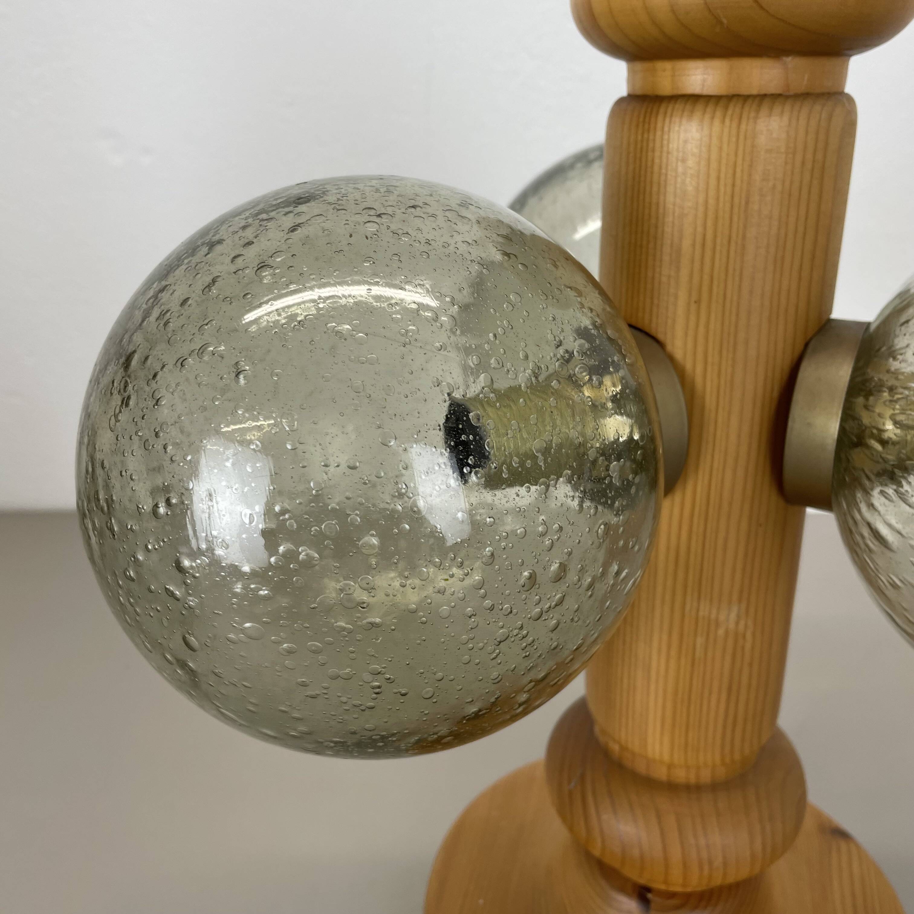 Large Organic Sculptural PINE Wooden Table Light by Temde Lights, Germany 1