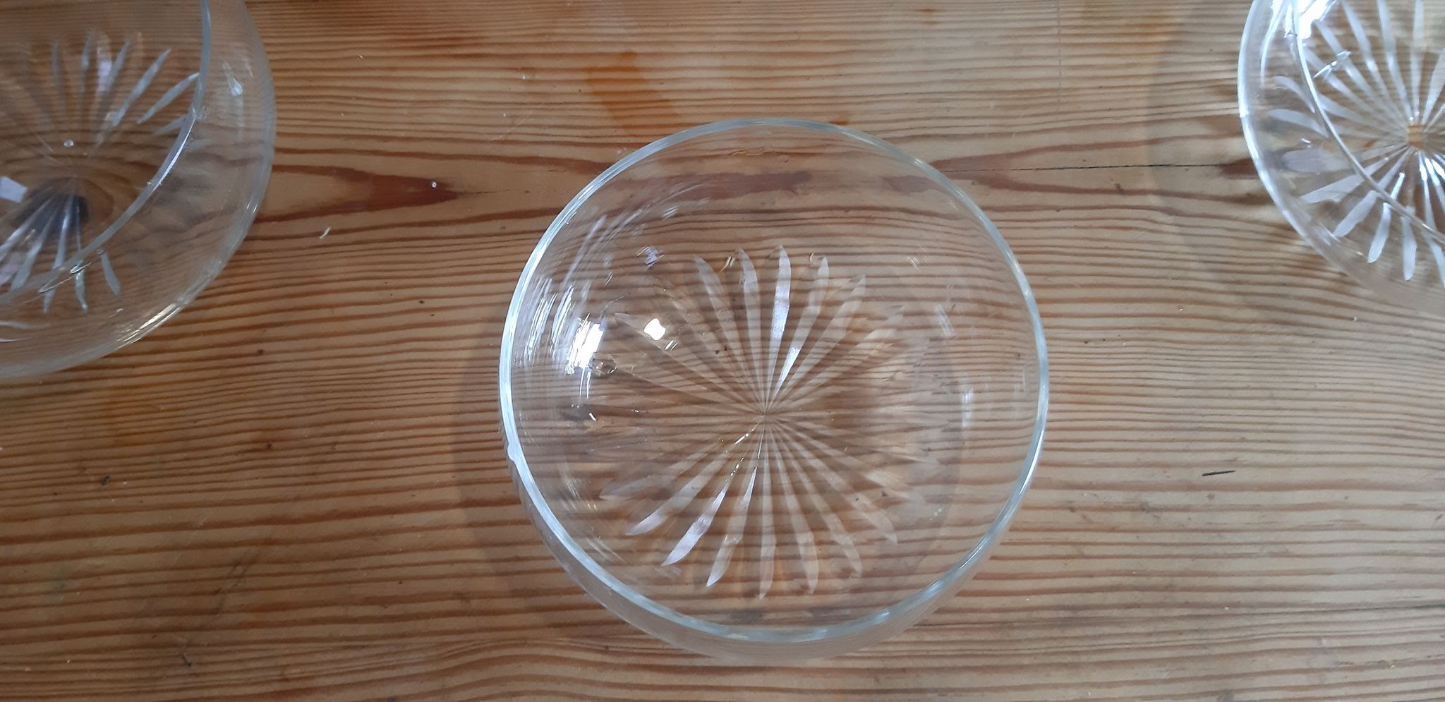 Salad bowl + 8 crystal cups