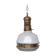German Antique Two Tone Brass and Glass Pendant Light