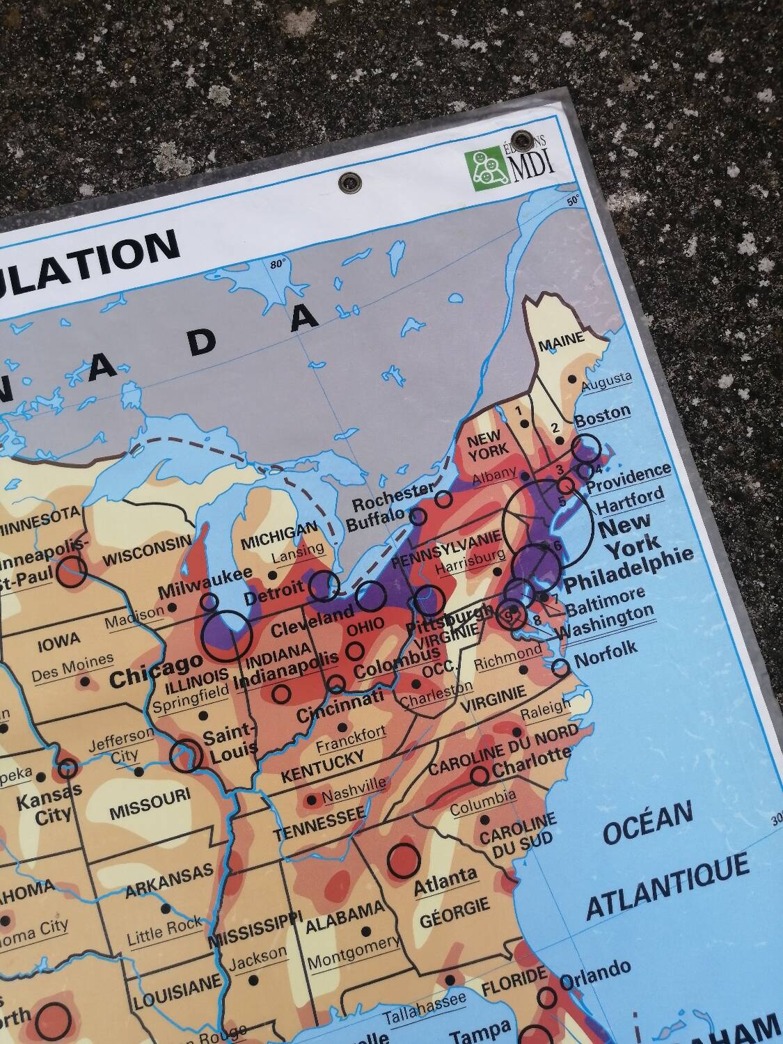 Old vintage MDI United States USA map