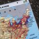 Ancienne carte MDI États-Unis USA vintage
