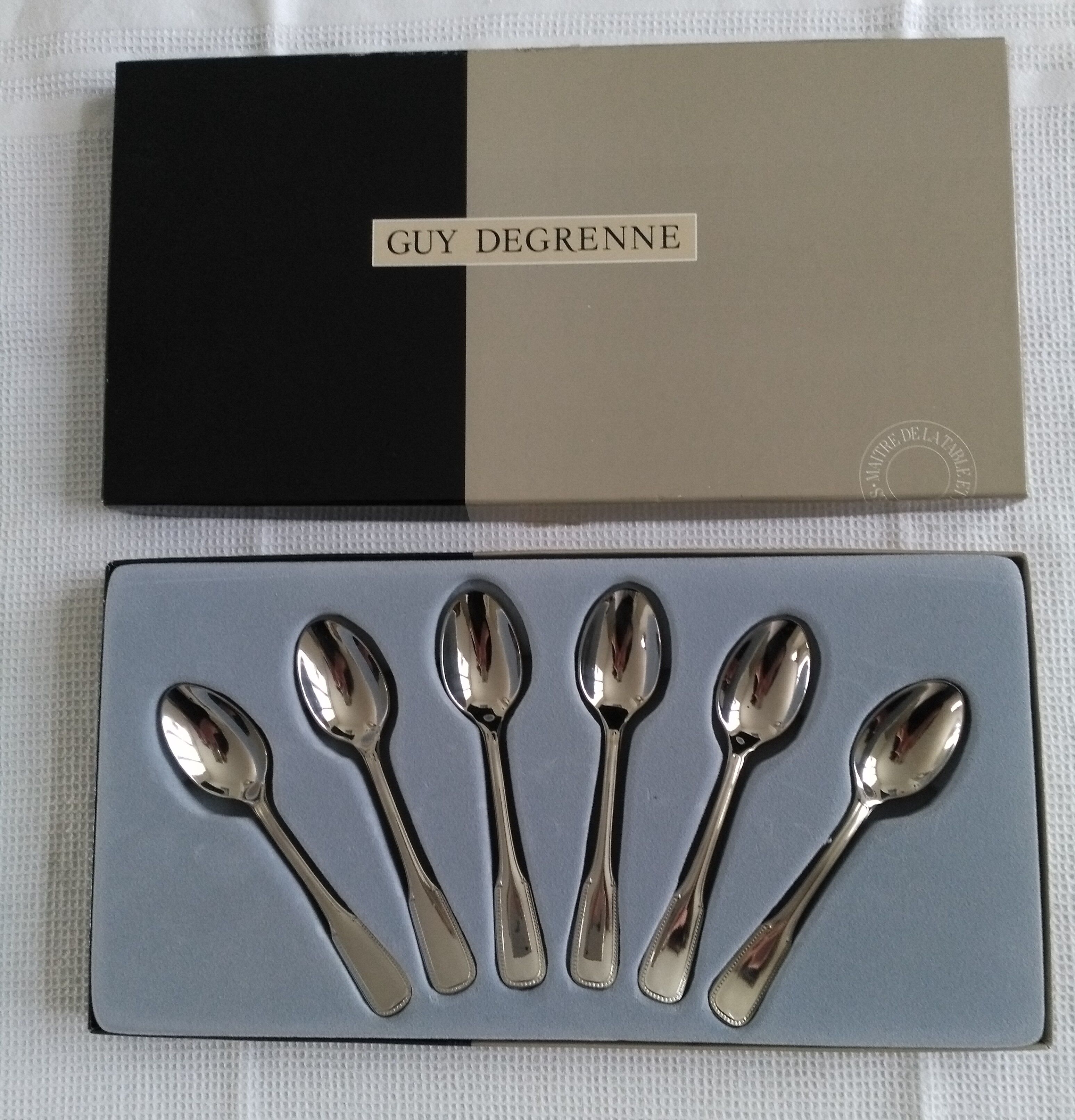 6 guy Degrenne stainless steel mocha spoons