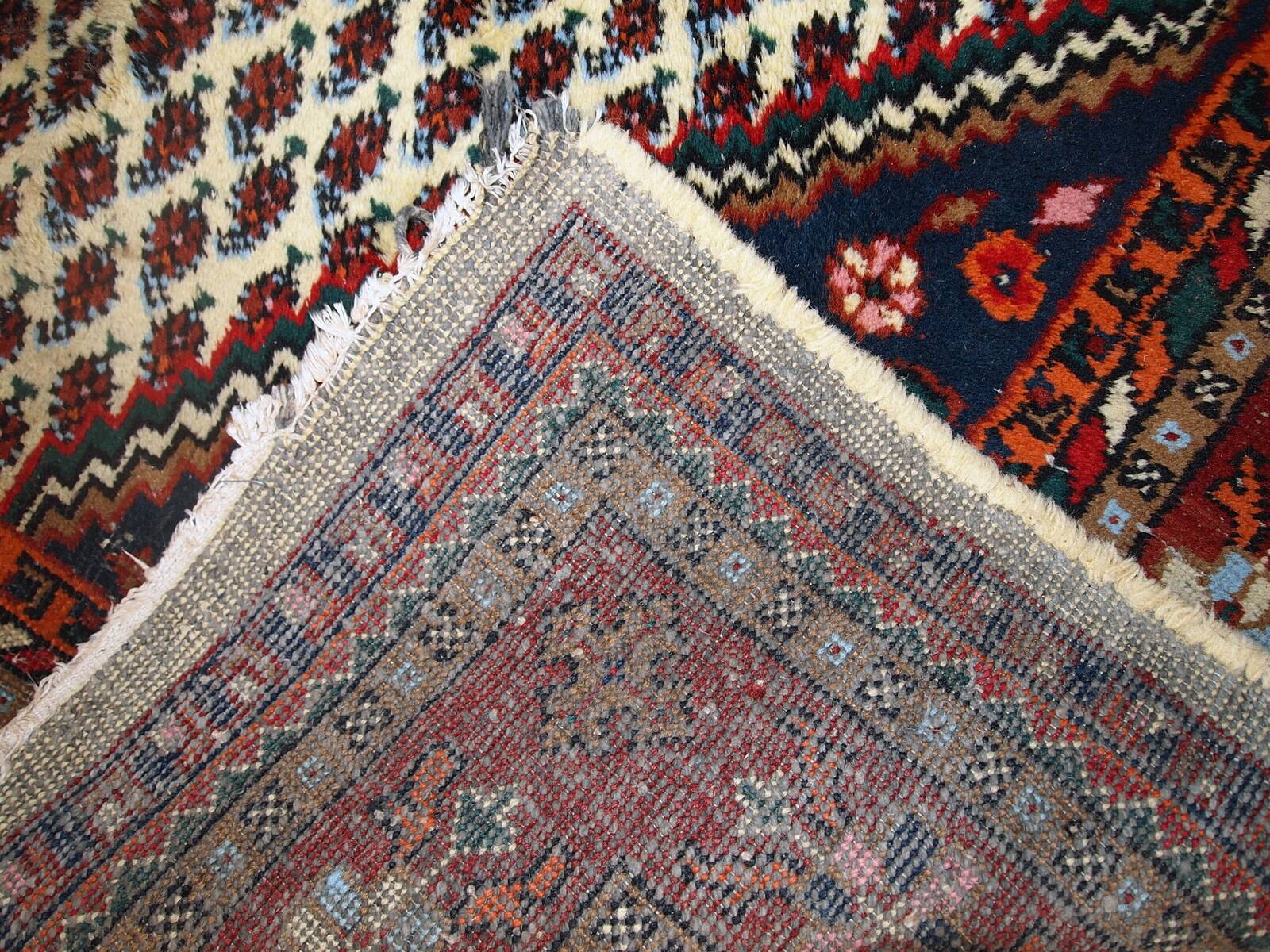 Tapis Hamadan Vintage du Moyen-Orient, Années 1970, Authentique et Patiné