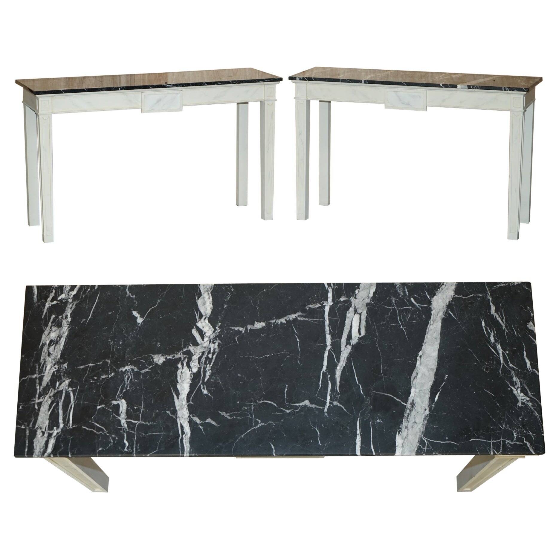 Pair of marble top consoles Spencer House, Edwardian style