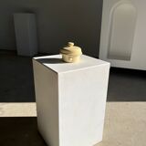 Glazed light yellow ceramic terrine