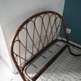Vintage rattan bamboo bed