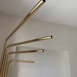 Vintage 1970s adjustable gold floor lamp designed by Goffredo Reggiani