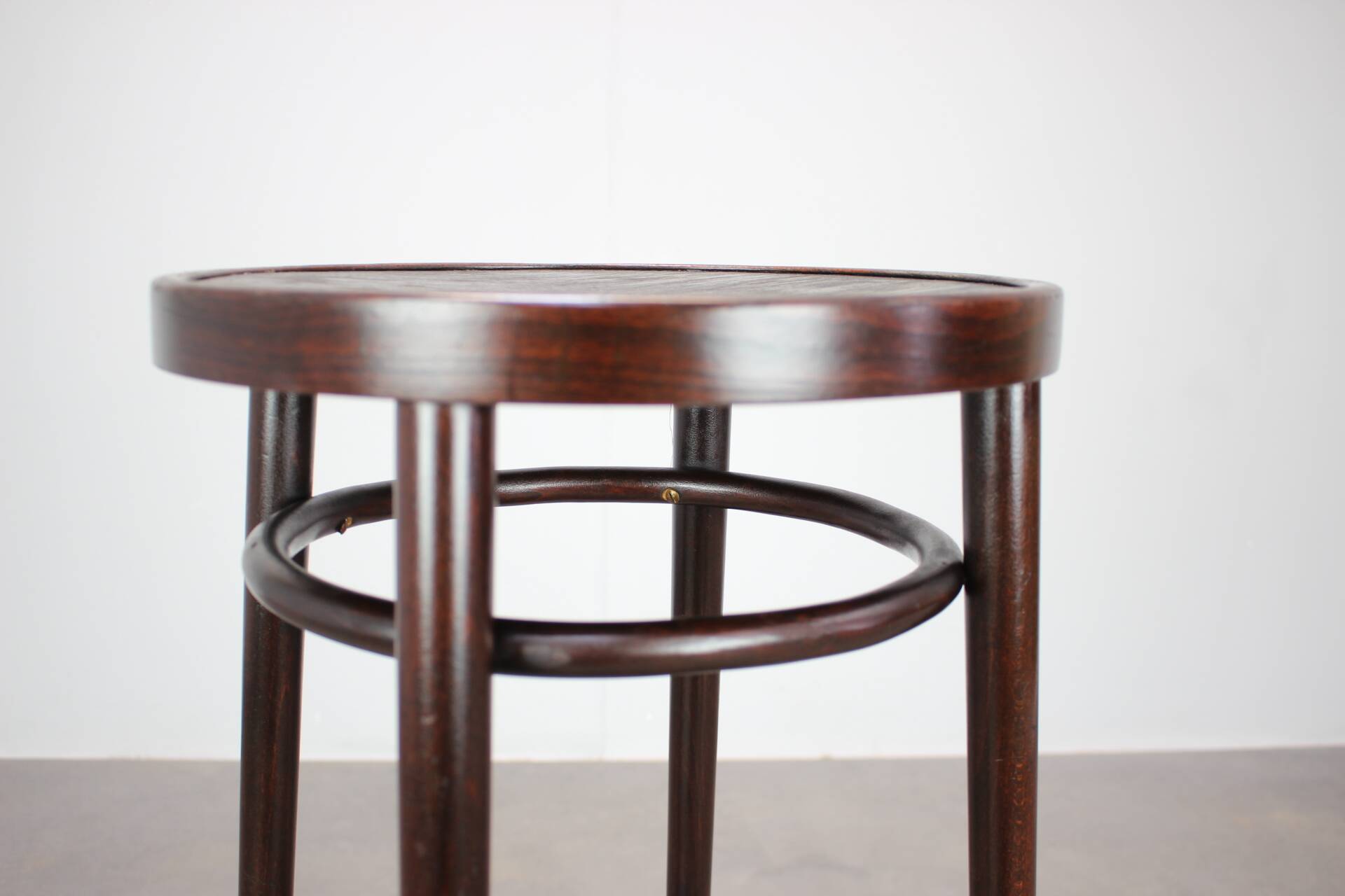 1920s bent beech piano stool, Czechoslovakia