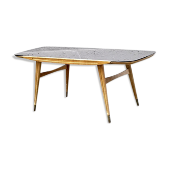 Table glass black low top