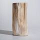 Petrified wood side table white tower black heart H:36cm D:17cm