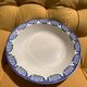 Round hollow dish, ironstone Sarreguemines Capri 30 cm, blue decoration.
