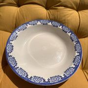 Plat creux rond terre de fer Sarreguemines Capri 30 cm, décor bleu