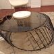 Metal and glass coffee table