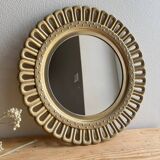 Vintage golden brass sun/flower mirror