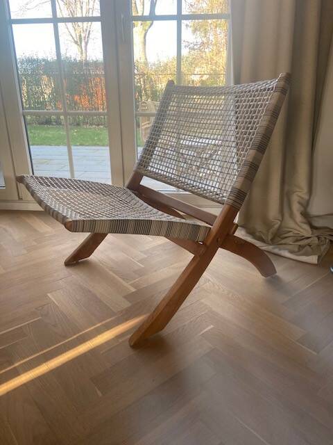 Chaise longue / fauteuil / monoplace rétro en rotin