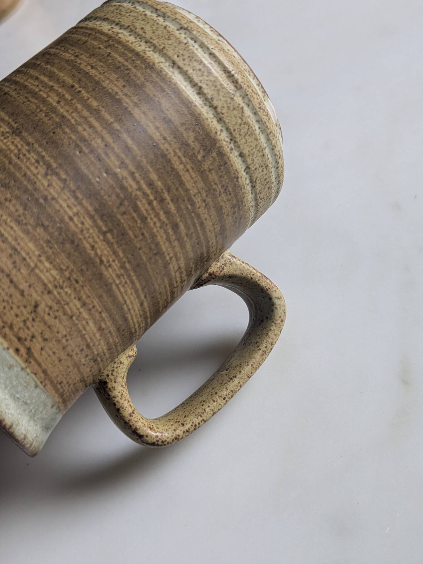 Set of brutalist mugs ''Buchan ceramics Scotland'' from the 1970s.