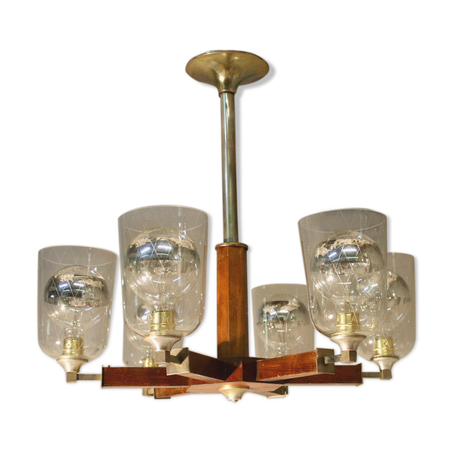 Chandelier 1940 at 6 bras de lumière